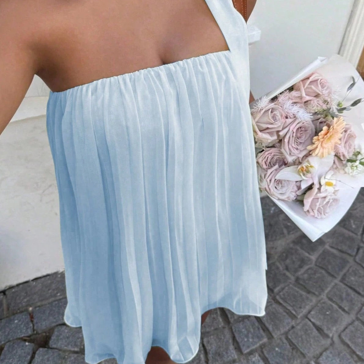 Aliya Ruched Bandeau Mini Dress