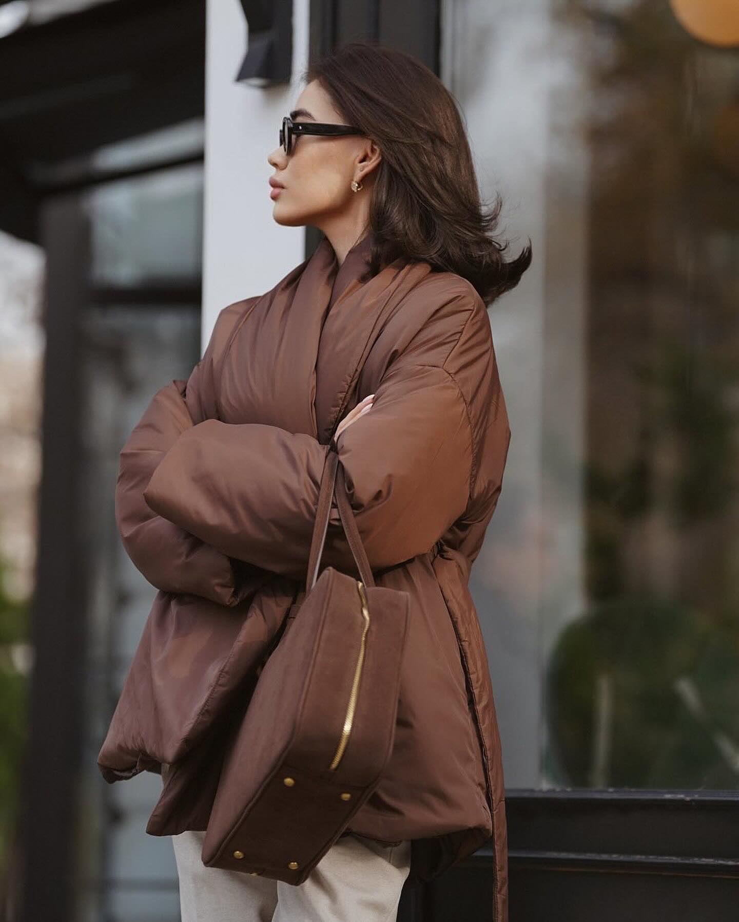 Elegant Padded Tie-Belt Winter Coat for Women - Soft Cotton Outerwear 4