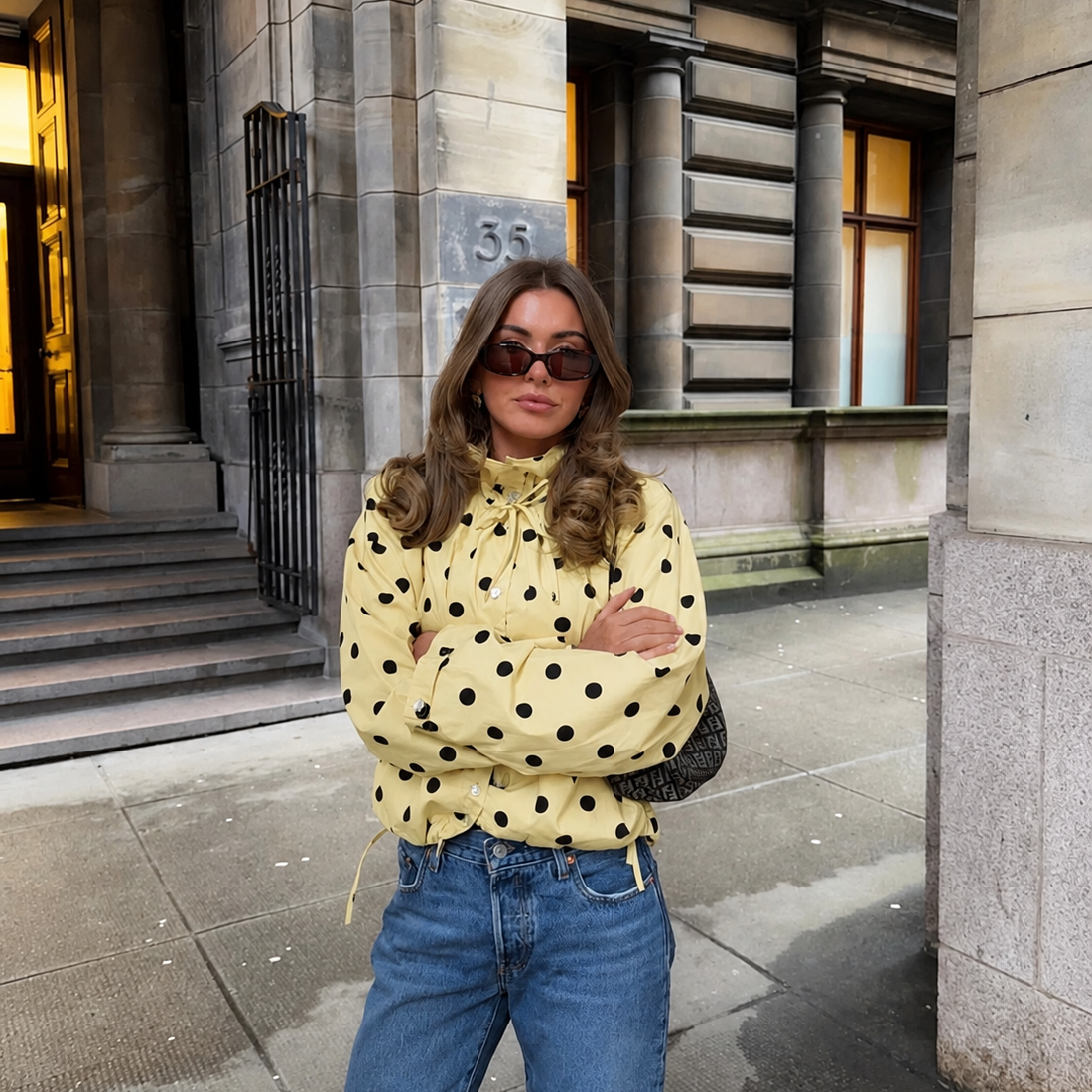 Presley Polka Dot Puff Sleeve Jacket