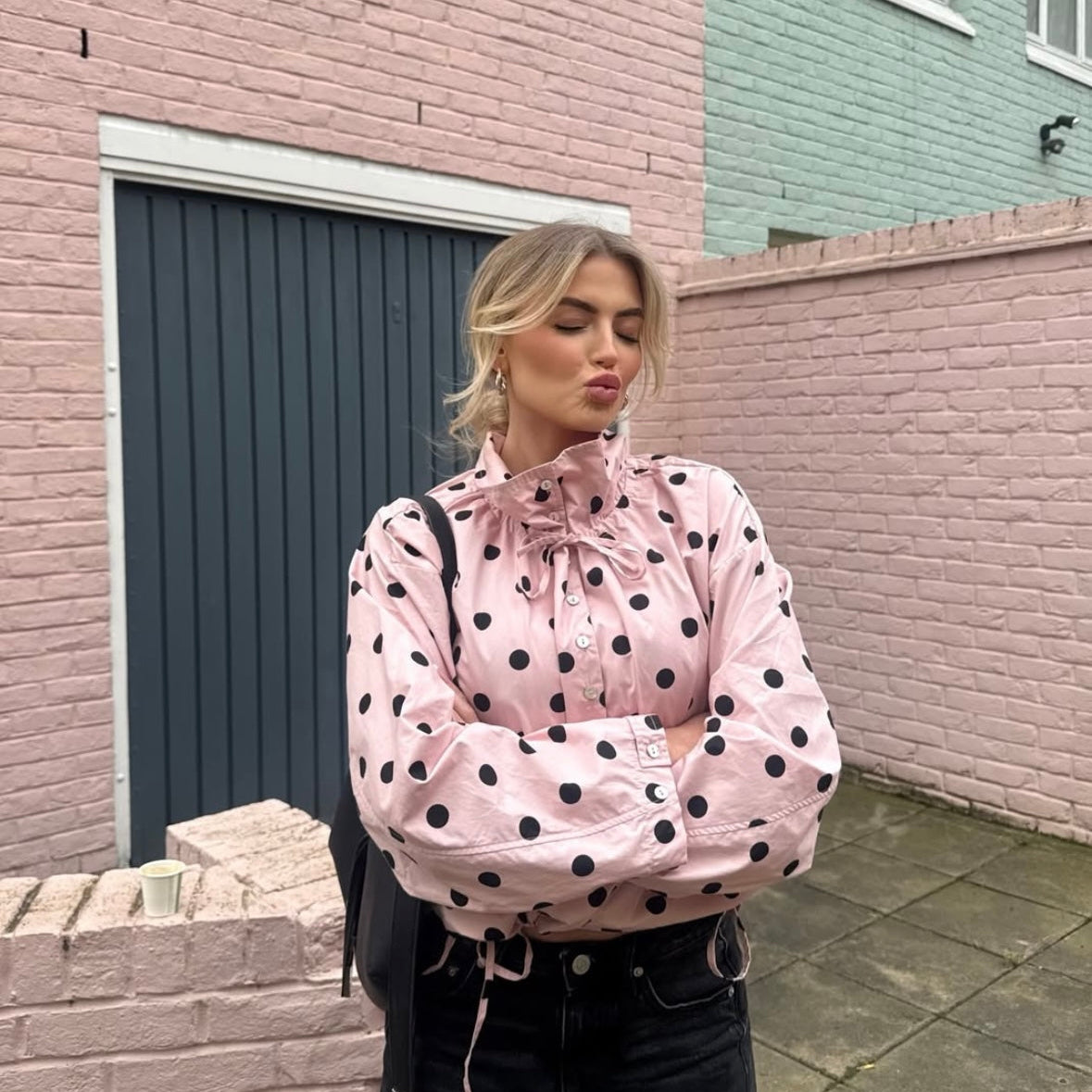 Presley Polka Dot Puff Sleeve Jacket