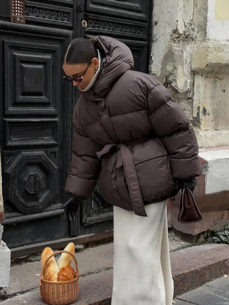 Hooded Cotton Winter Coat for Women - Warm Loose Fit Casual Outerwear 0