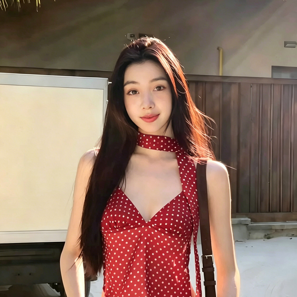 Ruffa Polka Dot Backless Cami Top
