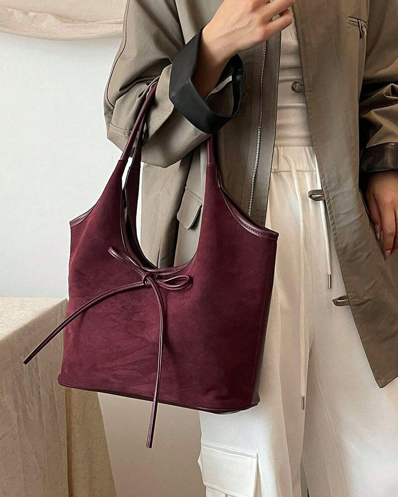 Florence Suede Bow Bag - SOERA Store