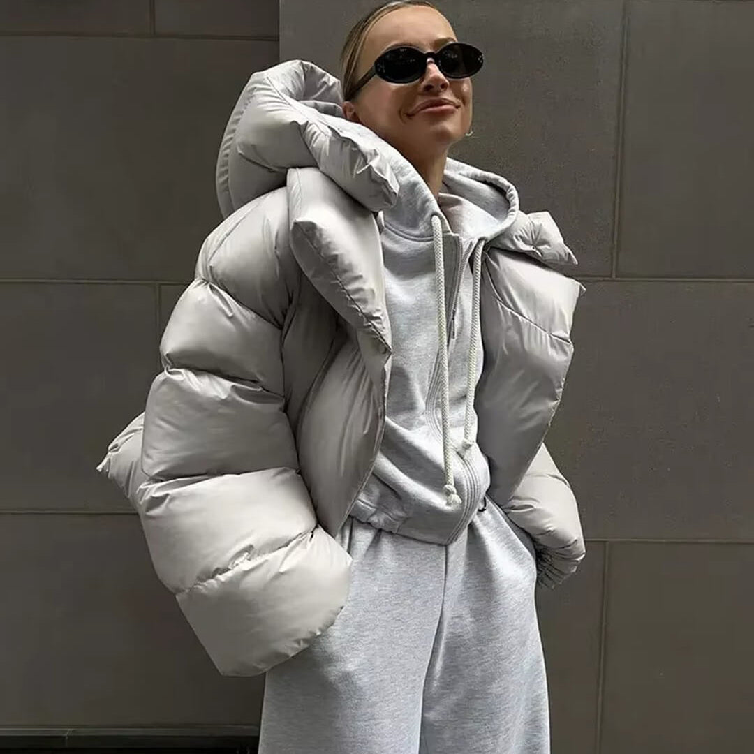 Weather-Resistant Winter Coat - Stylish Oversized Puffer Jacket with Double-Layer Insulation for Women 2