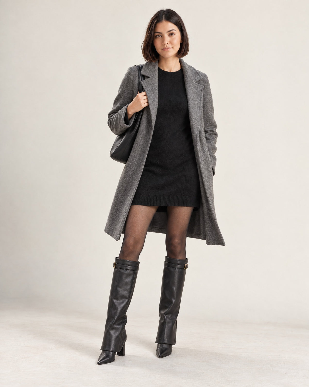 Kyla Faux Suede Boots in Black