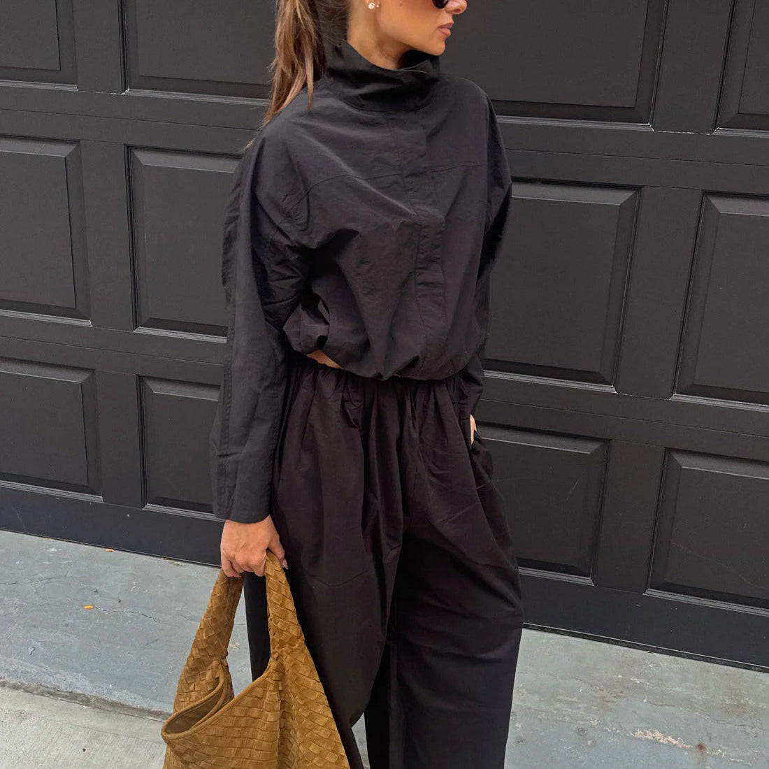 Erica Tricot Funnel Neck Windbreaker