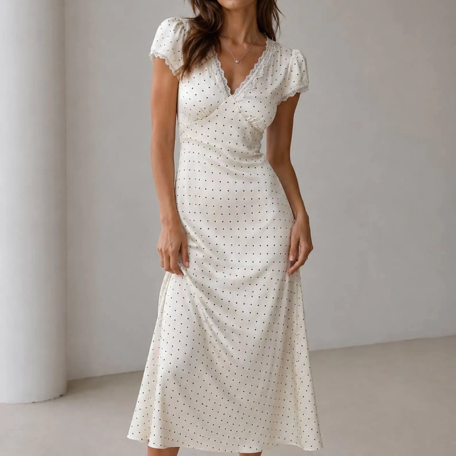Jamila Printed Satin Midi Dress