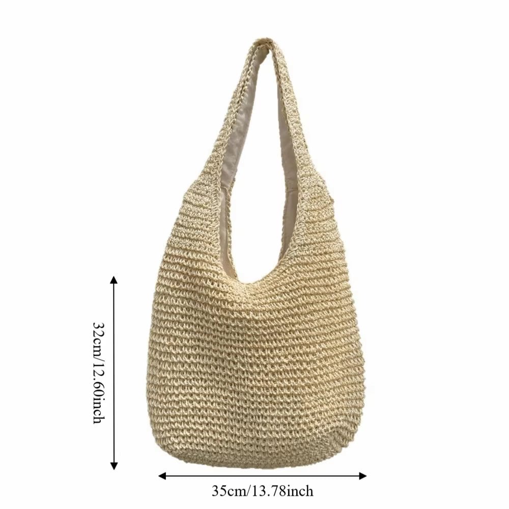 SOERA Beatrice Woven Rattan Tote Bag - Bag - Beige