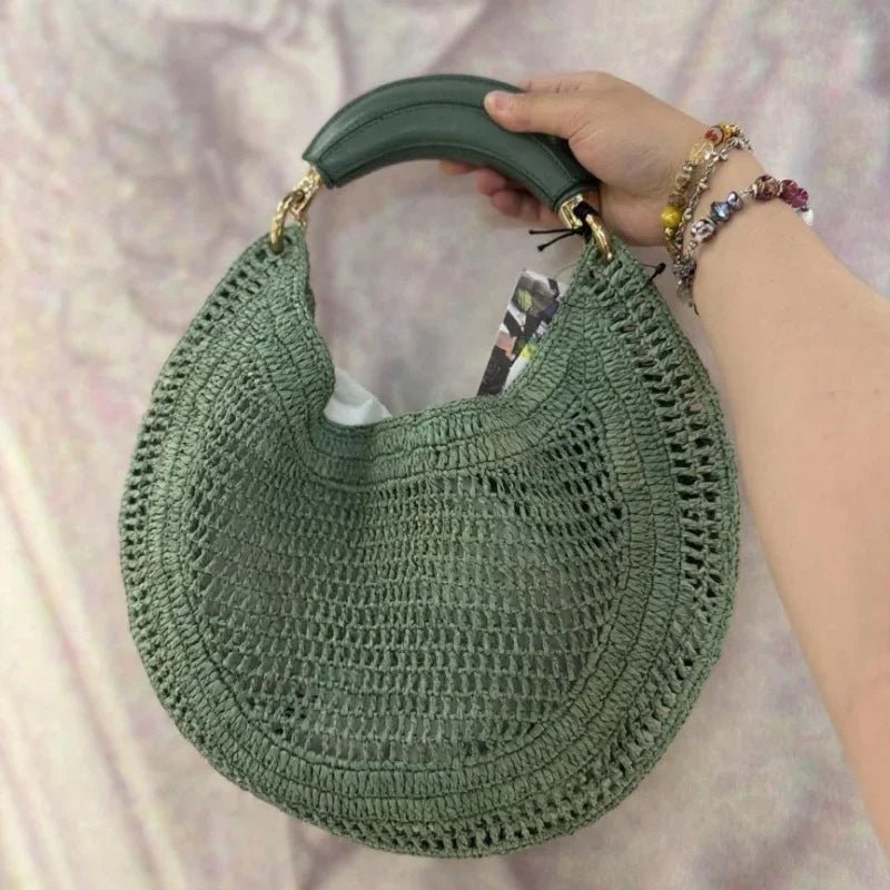 SOERA Bianca Crescent Woven Bag - Bag - Green