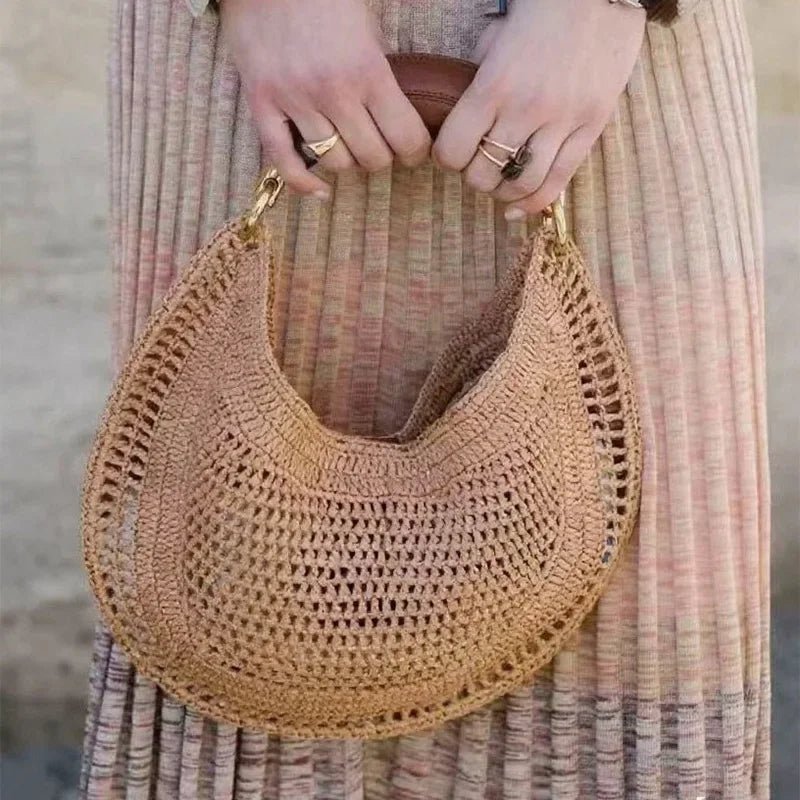 SOERA Bianca Crescent Woven Bag - Bag - Pink