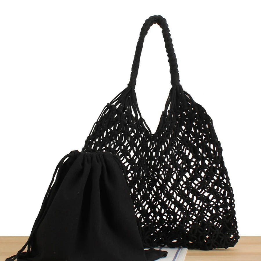 SOERA Margot Woven Beach Tote - Bag - SOERA-632835-BLA-OS-75459 Black