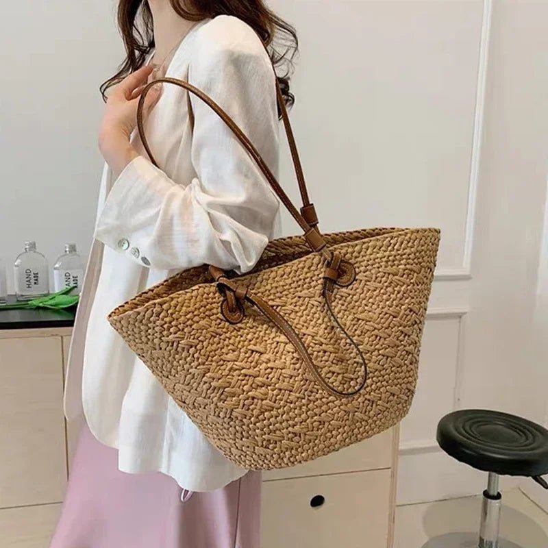 SOERA Margot Woven Summer Tote - Bag - Brown Large