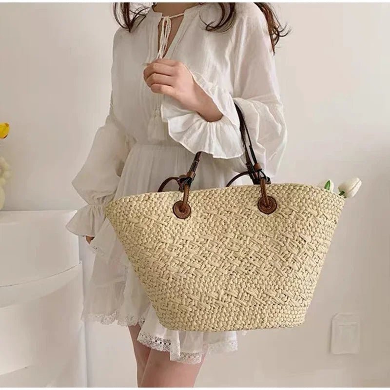 SOERA Margot Woven Summer Tote - Bag - Cream Large
