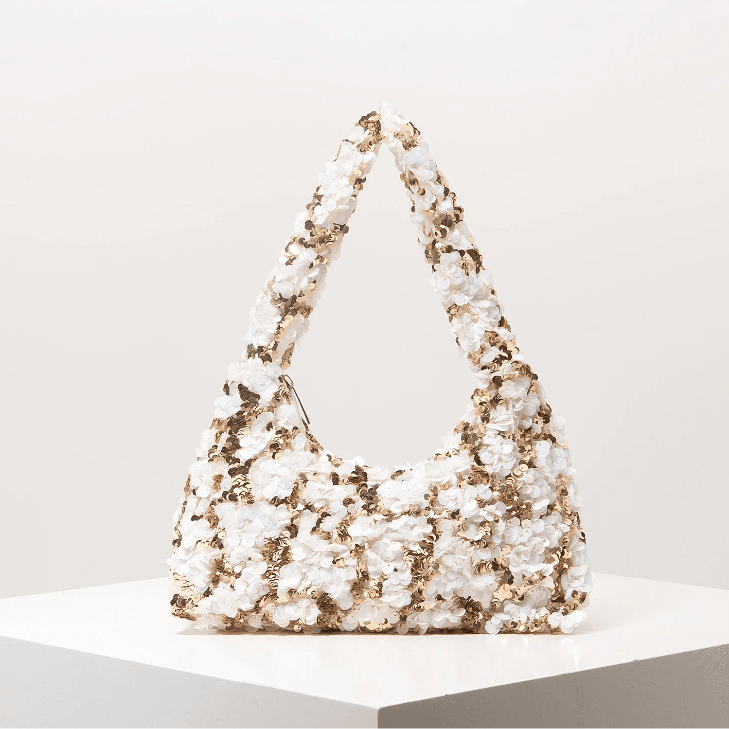 SOERA Sophia Sequin Evening Shoulder Bag - Bag - Beige