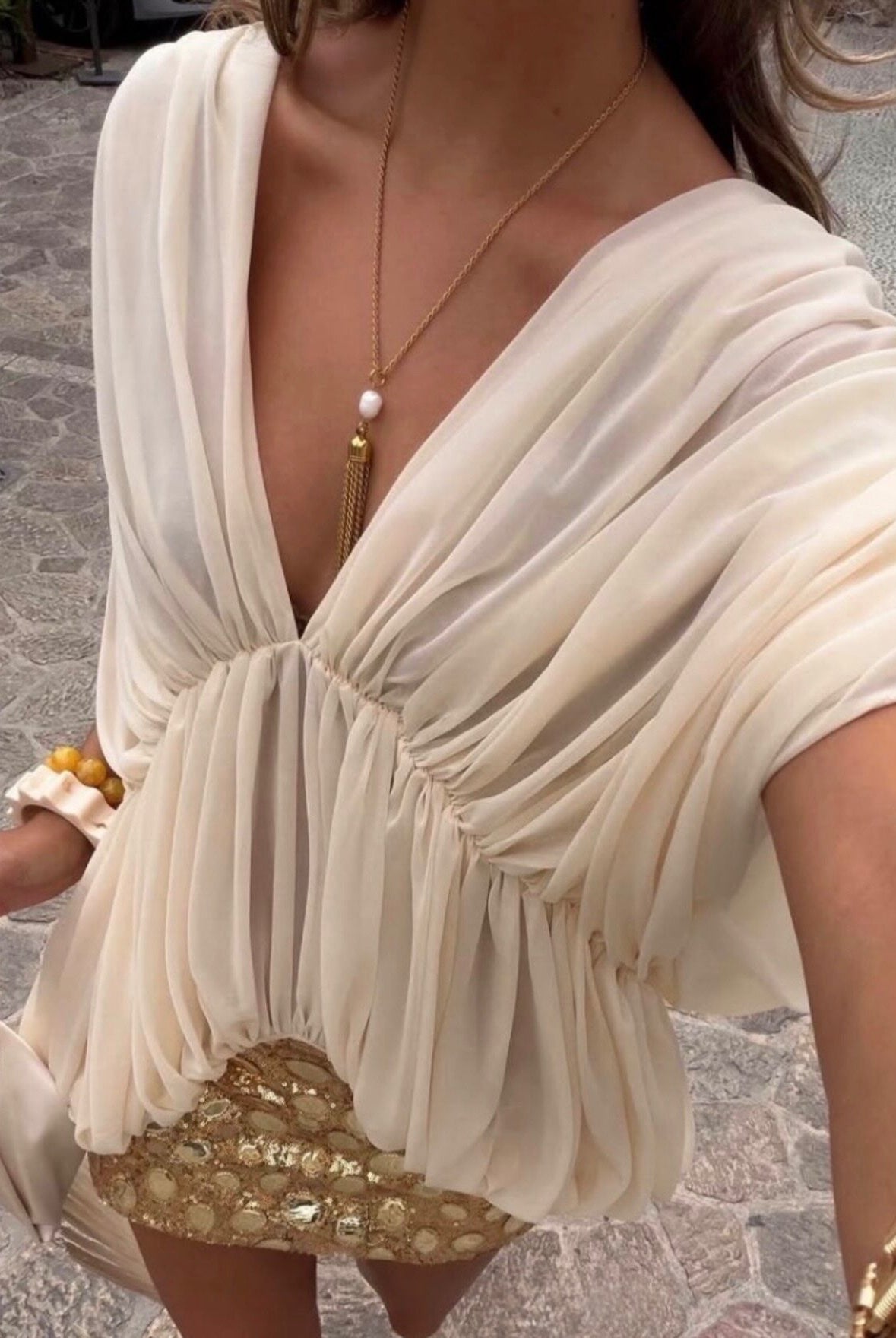 SOERA Margot Draped Chiffon Top - Blouse - SOERA-708675-L-OS-60419 L