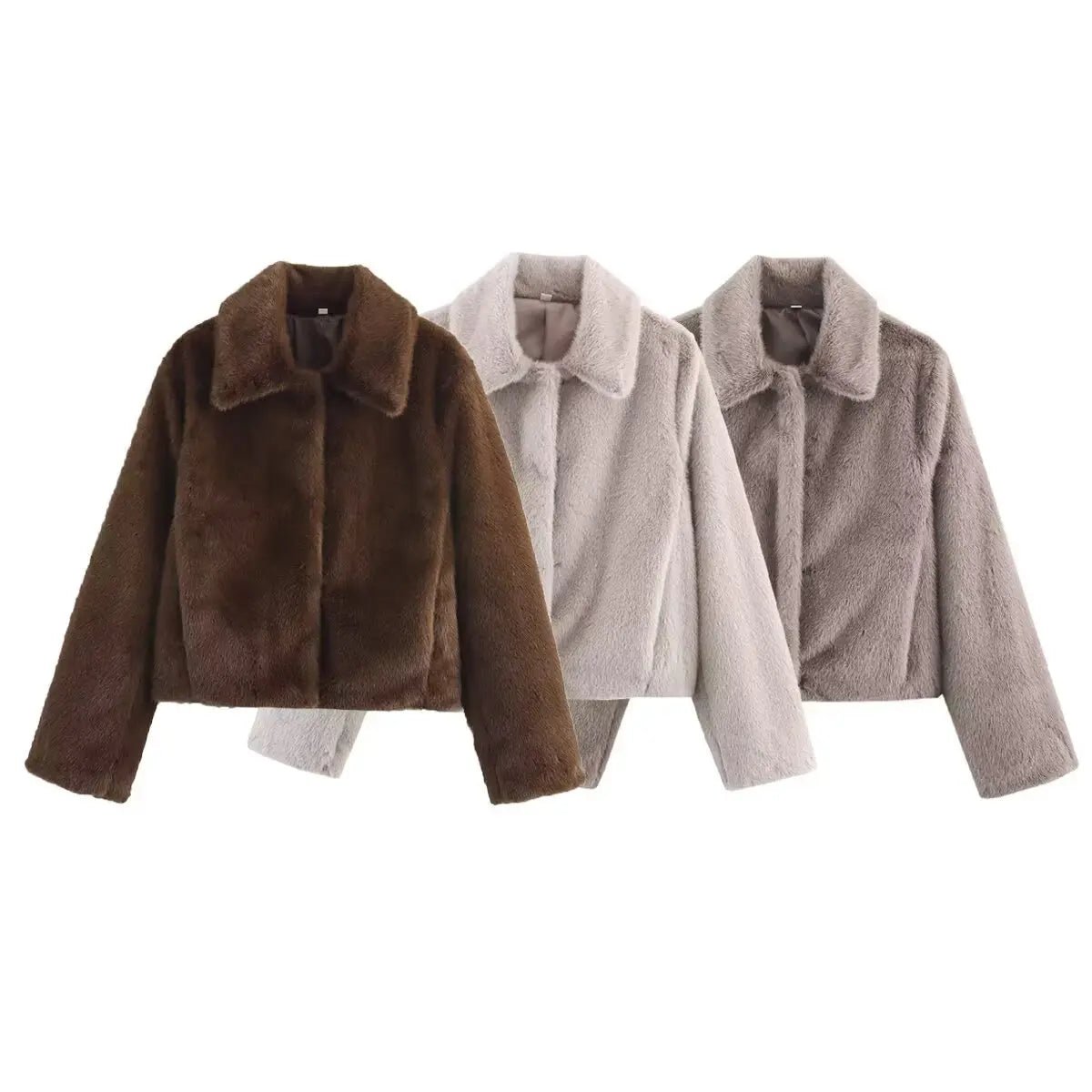 SOERA Alexandra Faux Fur Jacket - Coats & Jackets - Gray S