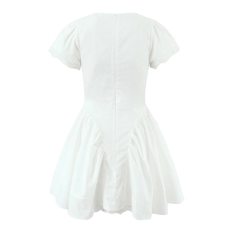 SOERA Beatrice Bow V - Neck Mini Dress - Dress - Pink S