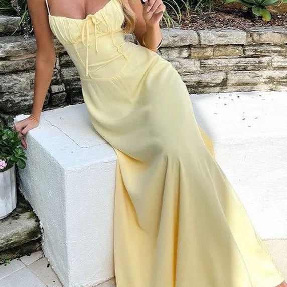 SOERA Bianca Corset Bodice Maxi Dress - Dress - Yellow S