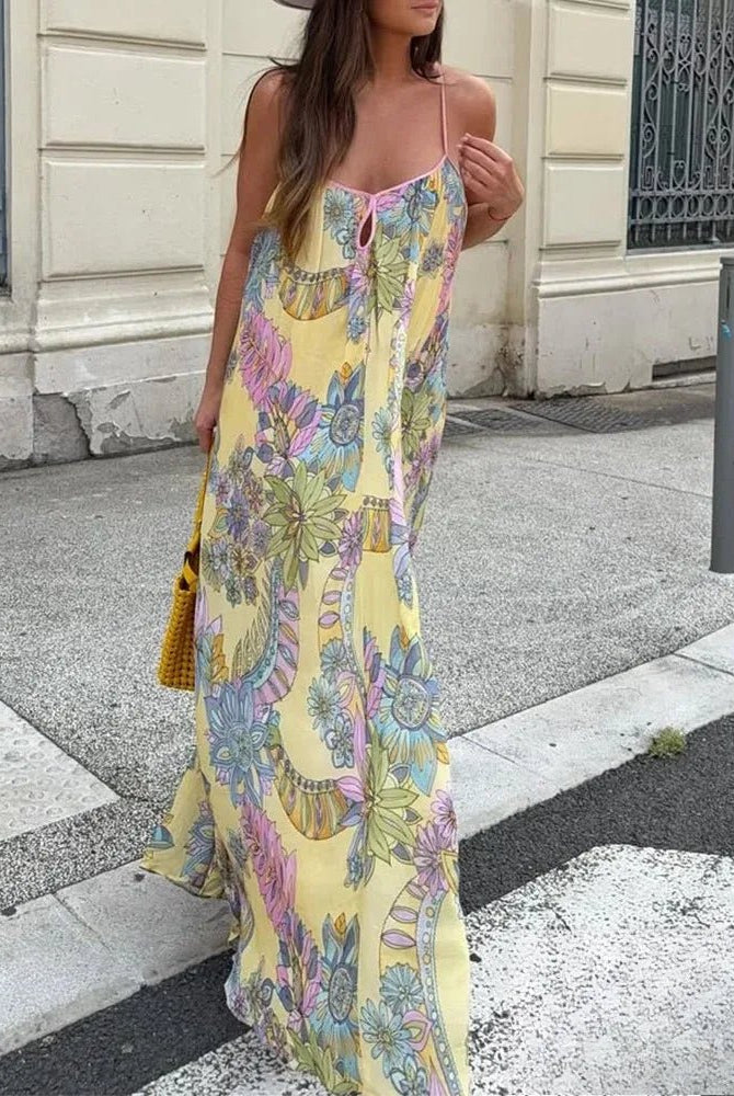 SOERA Bianca Floral Chiffon Cami Dress - Dress - Yellow XS