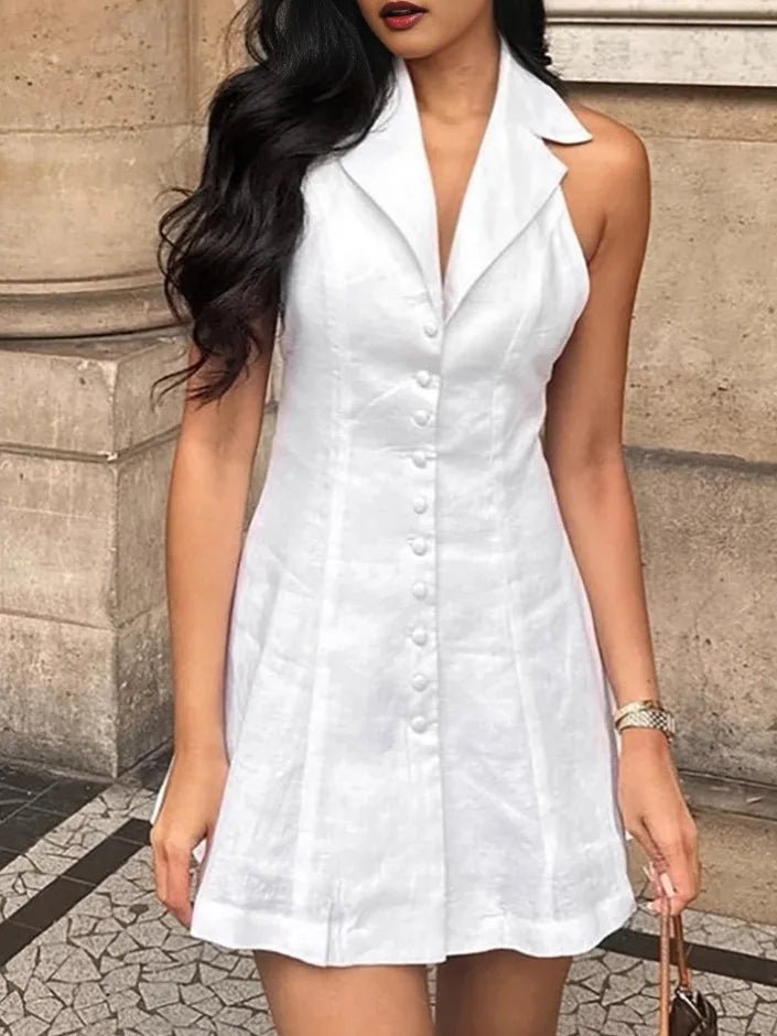 SOERA Bianca Halter V - Neck Mini Dress - Dress - M