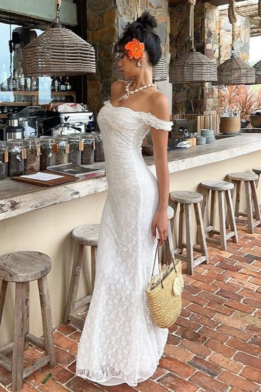 SOERA Bianca Lace Spaghetti Strap Maxi Dress - Dress - White S