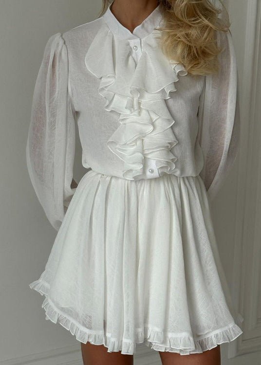 SOERA Brigitte Ruffled Mini Dress - Dress - White S