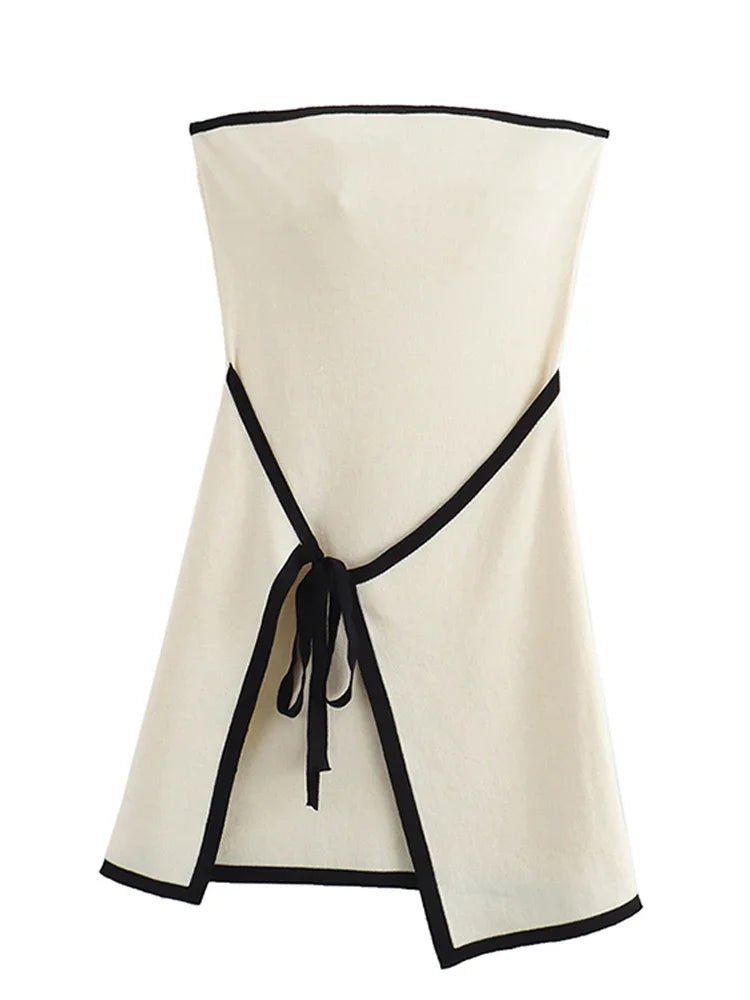 SOERA Celeste Backless Lace - Up Mini Dress - Dress - White L