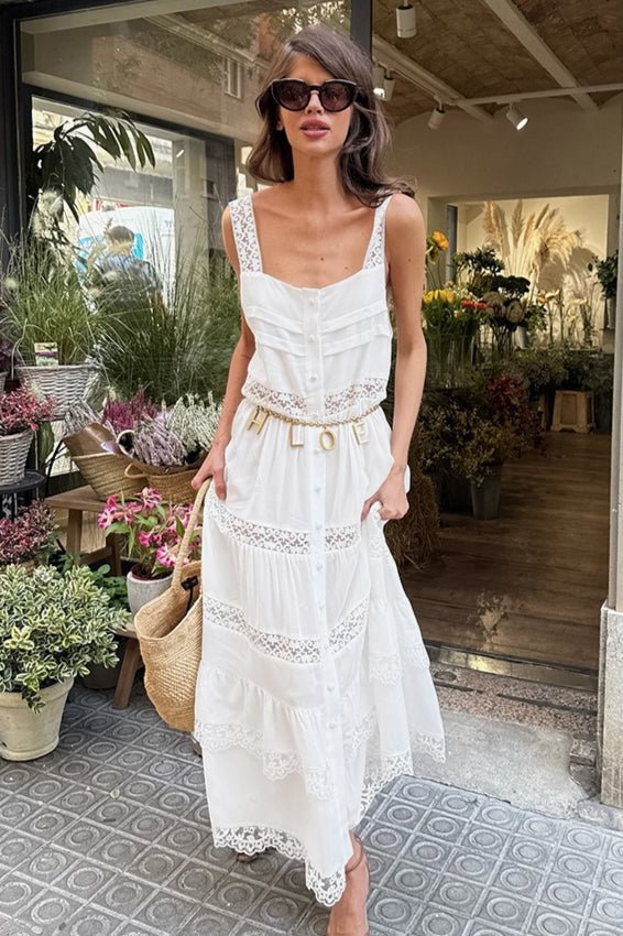 SOERA Celeste Boho Lace Patchwork Ruffle Maxi Dress - Dress - S