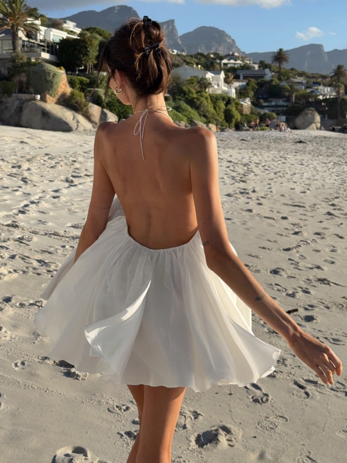 SOERA Evelyn Halter Backless Beach Dress - Dress - SOERA-438019-WHI-S-29283 White S