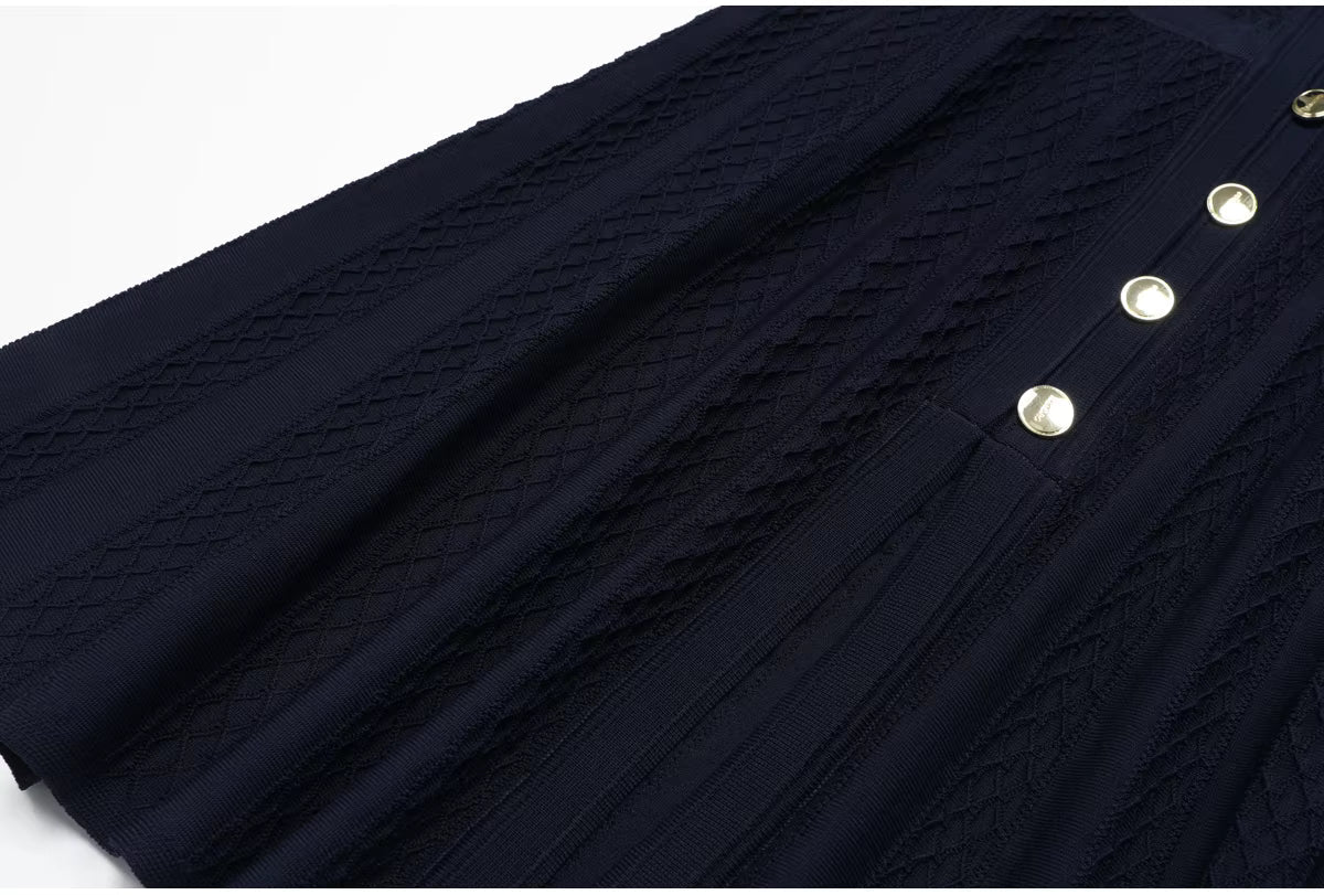 SOERA Fiona Knitted Slim Fit Long Dress - Dress - Deep Blue M