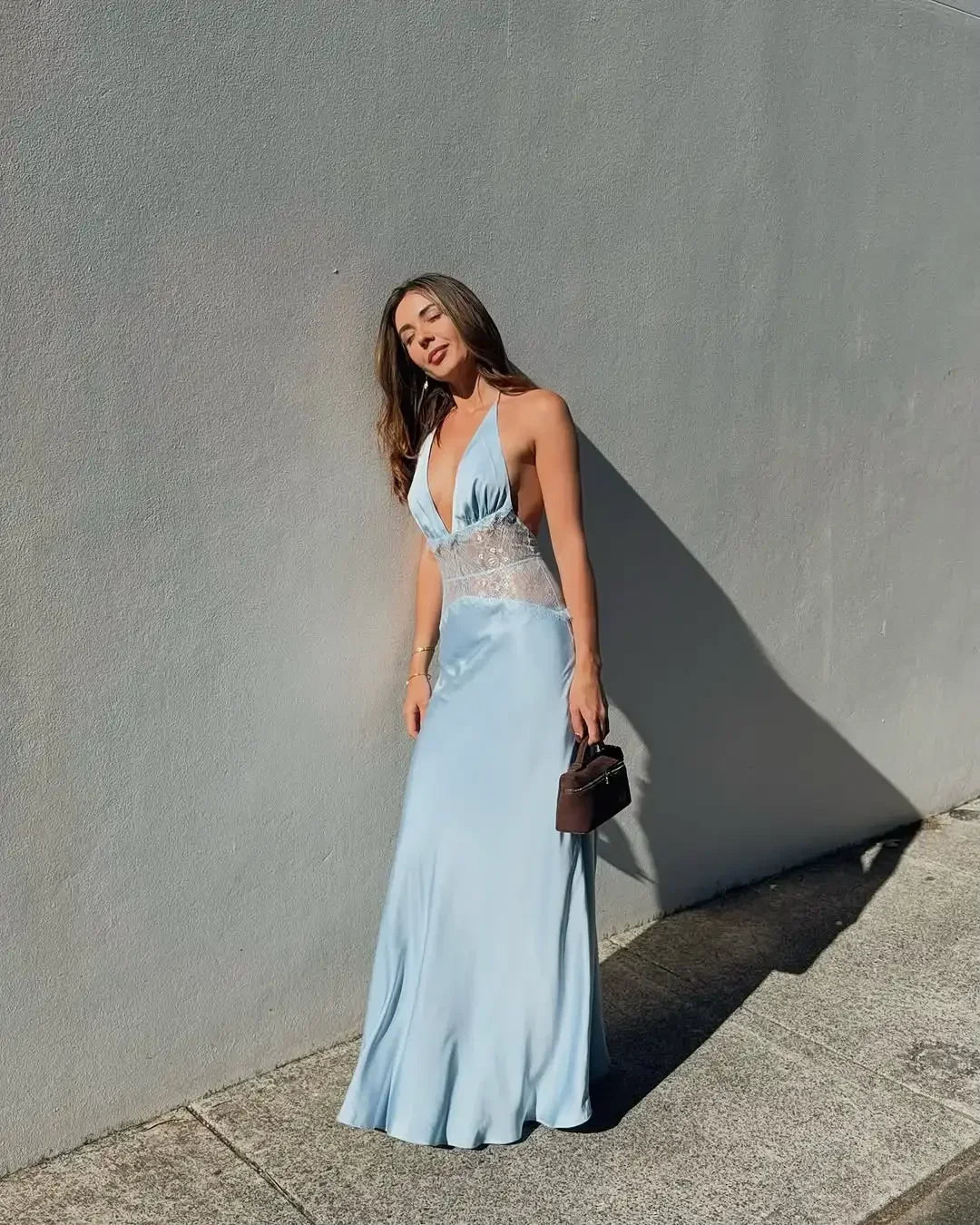 SOERA Matilde Lace Patchwork Halter Maxi Dress - Dress - XS