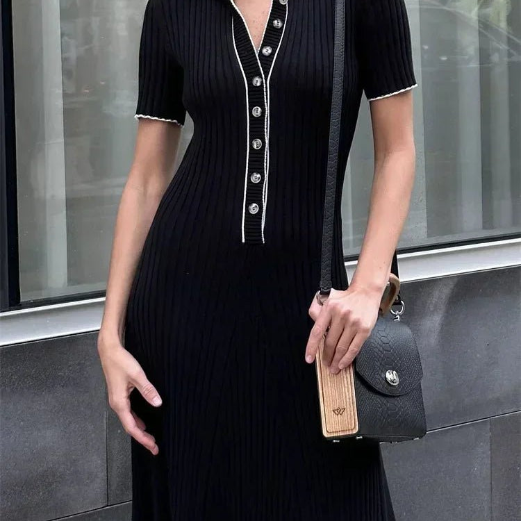 SOERA Serena Tricot Knit Dress - Dress - Black S