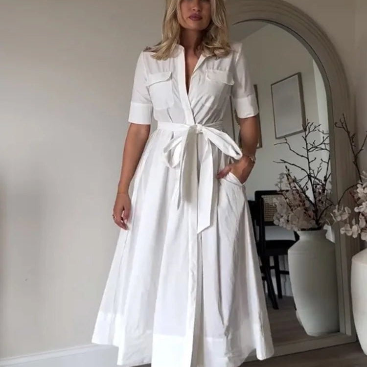 SOERA Ariane Belted Shirt Midi Dress - Dresses - Pink XS