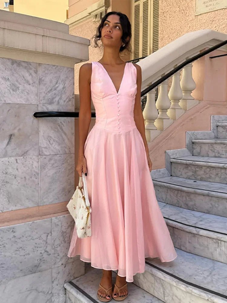SOERA Candice Sleeveless V-Neck Midi Dress - Dresses - XS