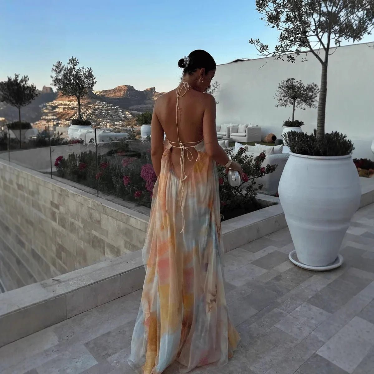 SOERA Cara Halter Neck Lace-Up Maxi Dress - Dresses - S
