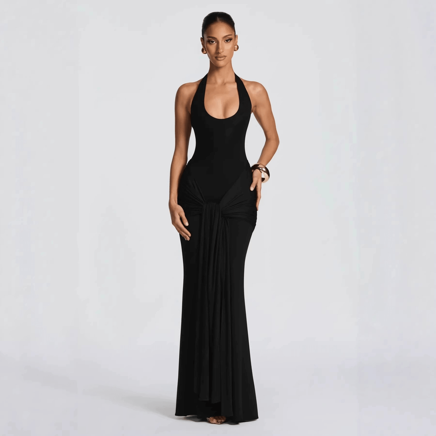 SOERA Charlot Slim Fit Backless Maxi Dress - Dresses - Black S