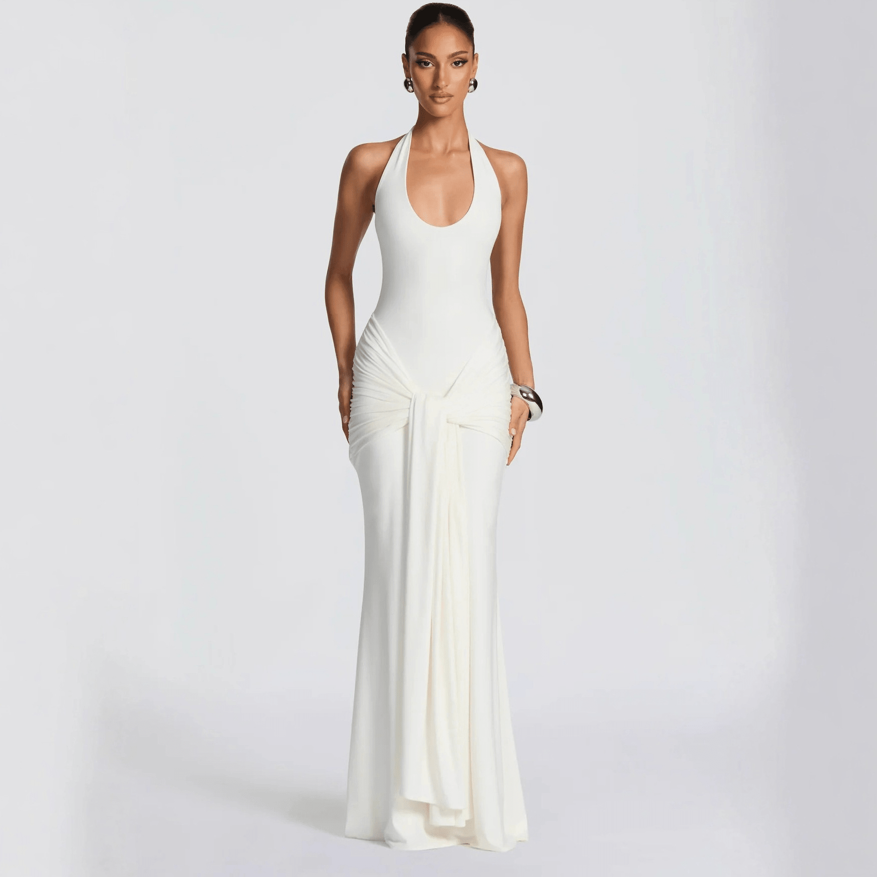 SOERA Charlot Slim Fit Backless Maxi Dress - Dresses - qc1775708714485662444 White L