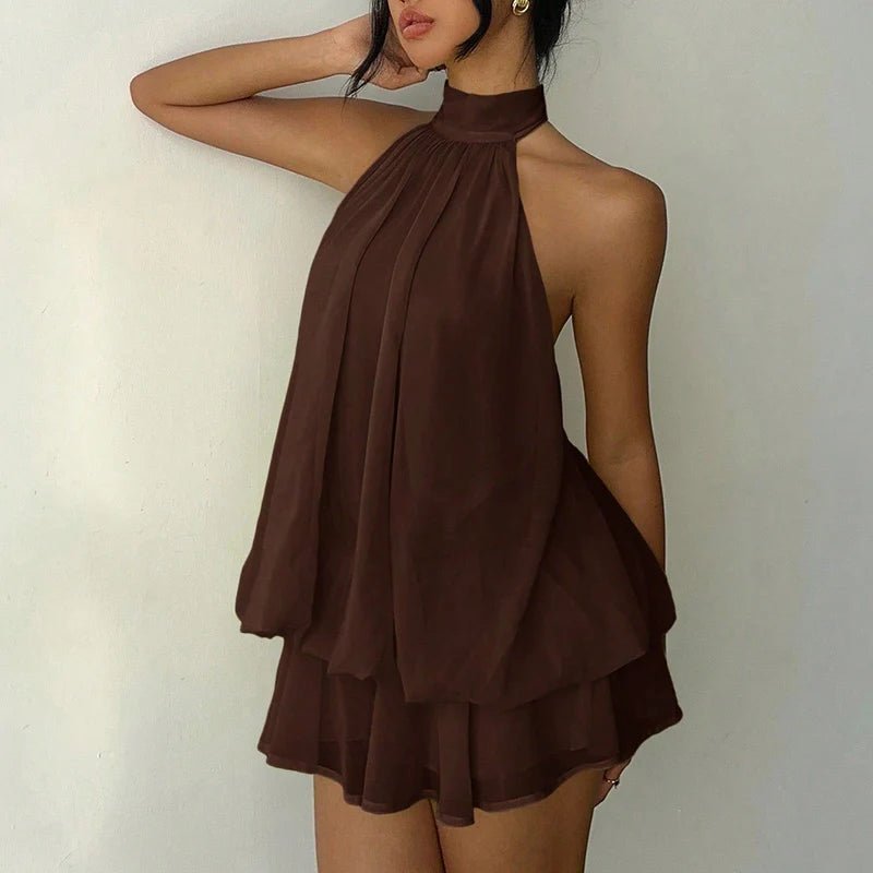 SOERA Eden Halter Backless Mini Dress - Dresses - White S