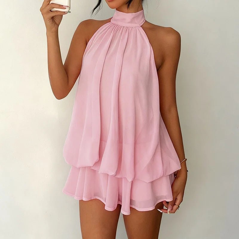 SOERA Eden Halter Backless Mini Dress - Dresses - White S