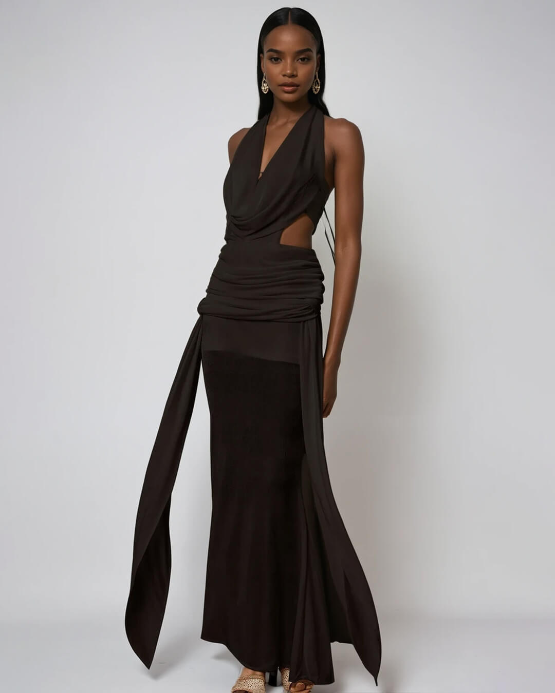 SOERA Elyse Halterneck Backless Maxi Dress - Dresses - Black S