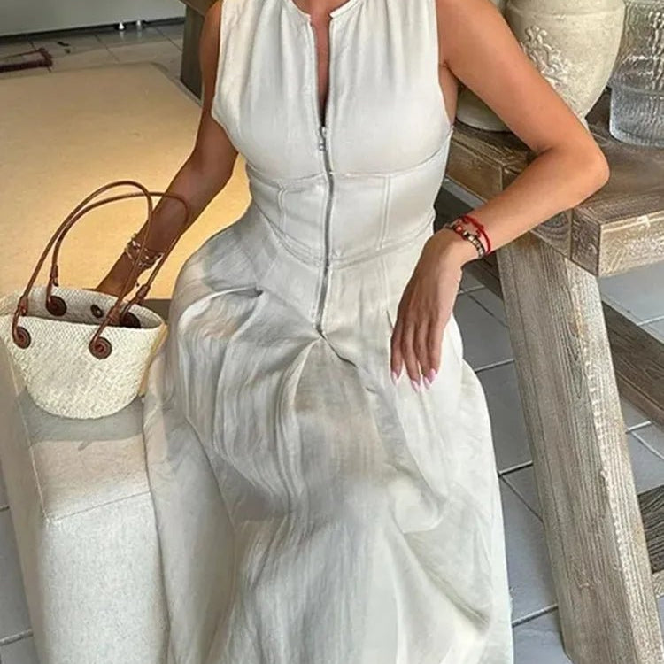 SOERA Jessica Sleeveless Midi Dress - Dresses - 1005007606639334-;xR1772045931504000937 Beige S