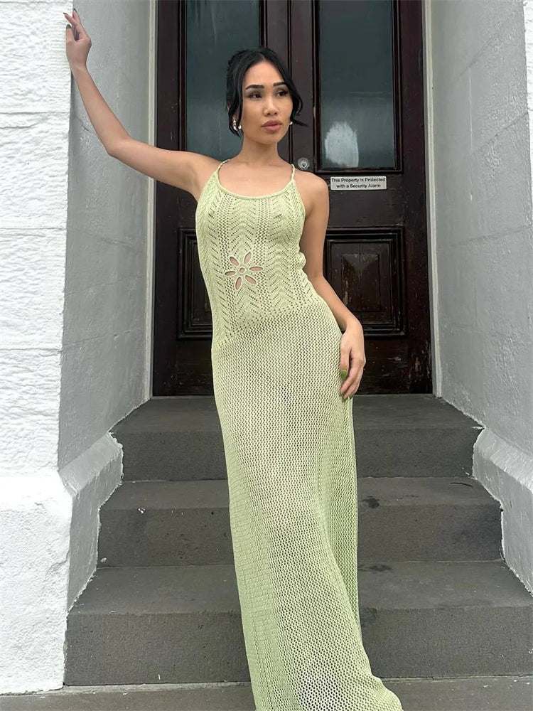 SOERA Lilith Hollow Knit Maxi Dress - Dresses - 1005006698742922-;pe1771839650848034730 White S