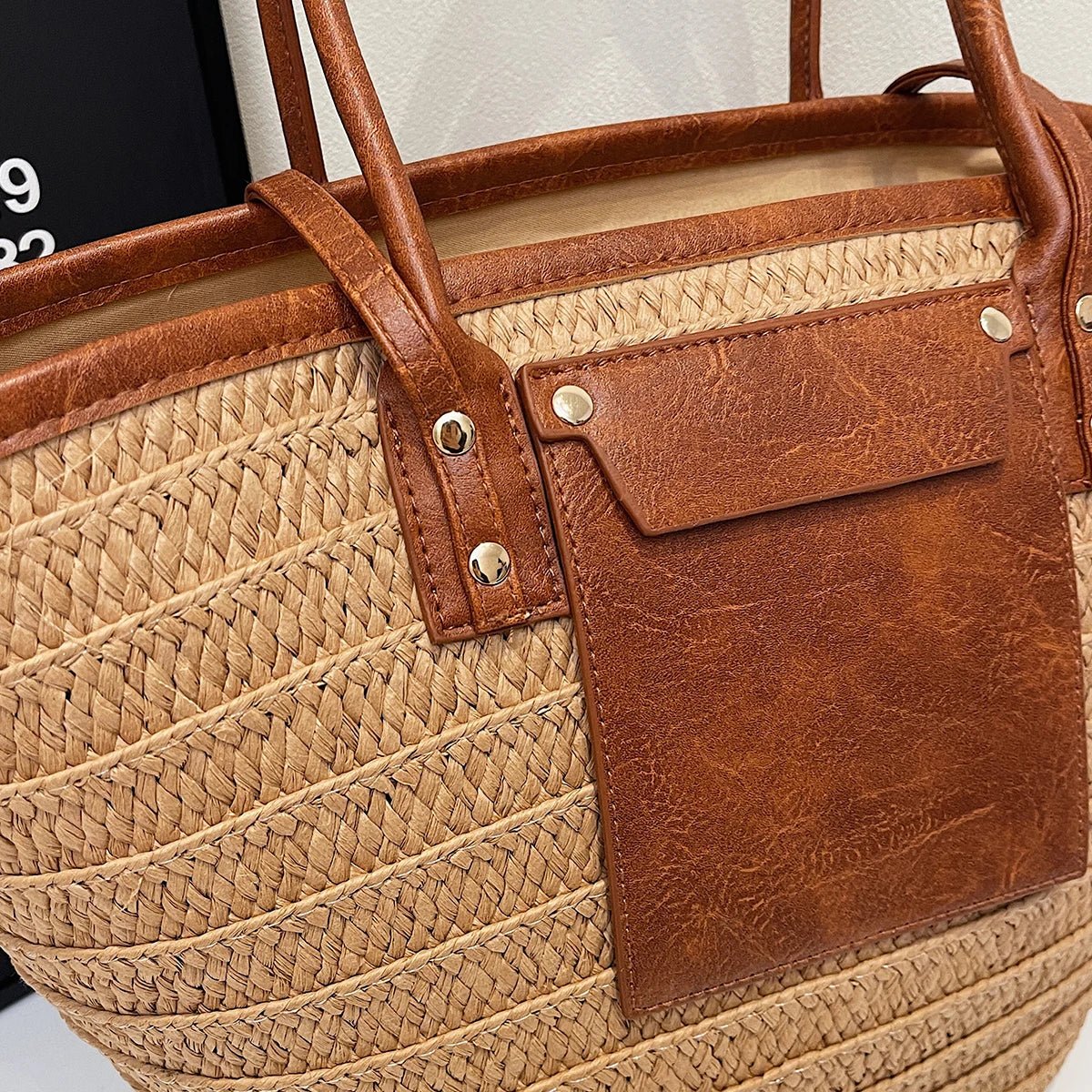 SOERA Beatrice Forest Woven Single - Shoulder Tote - Handbags - Brown