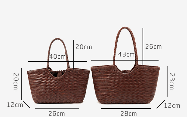 SOERA Bianca Handwoven Leather Tote Bag - Handbags - Green Small