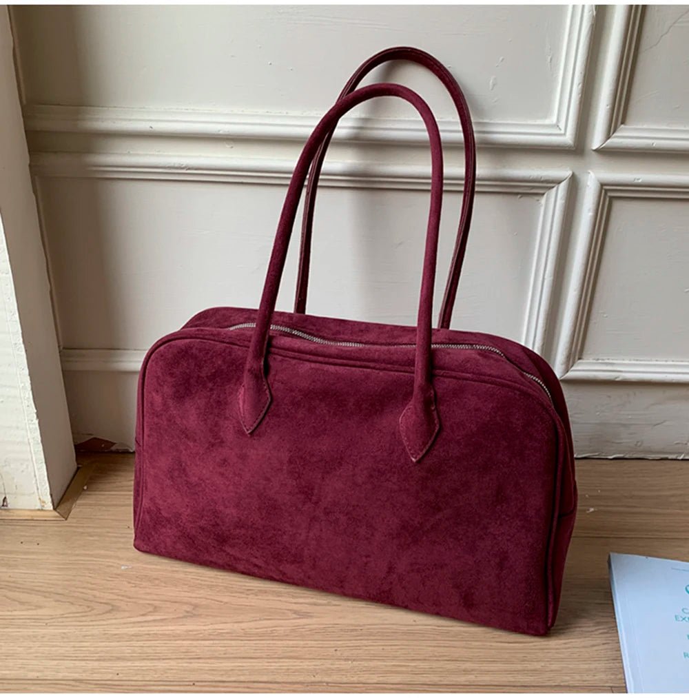 SOERA Jenny Suede Shoulder Bag - Handbags - 3256809656718091-;kf1757549905361407877 Burgundy Regular