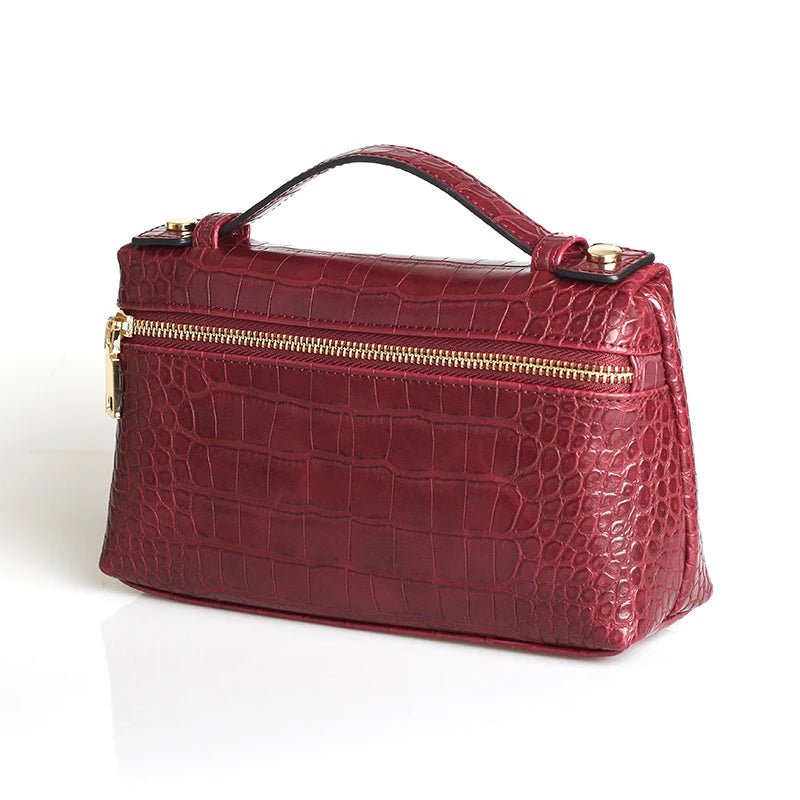 SOERA Minerva Crocodile Pattern Clutch Bag - Handbags - Maroon
