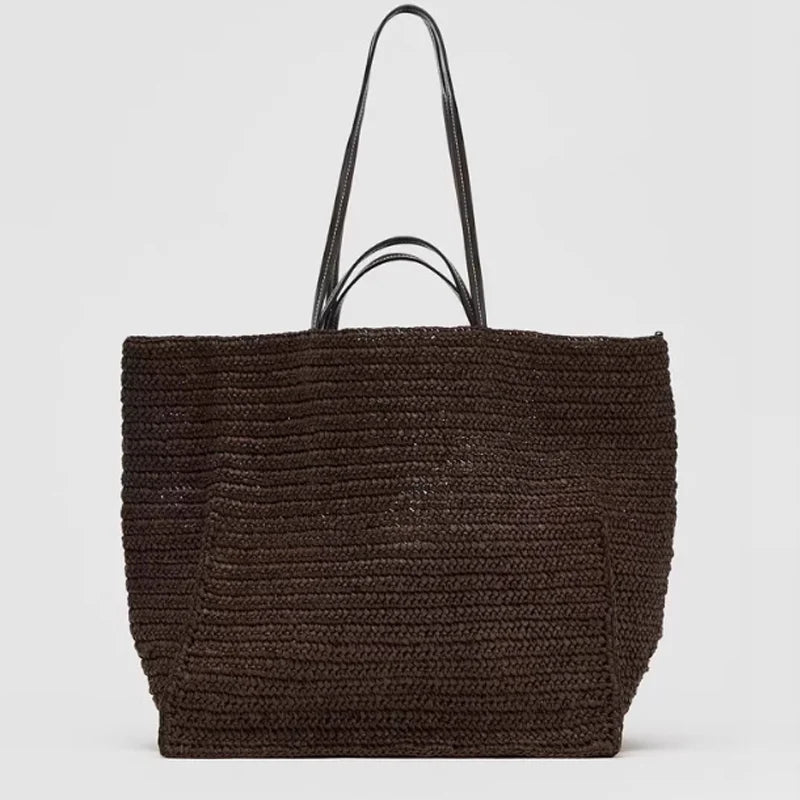 SOERA Naria Woven Straw Tote Bag - Handbags - Light Brown