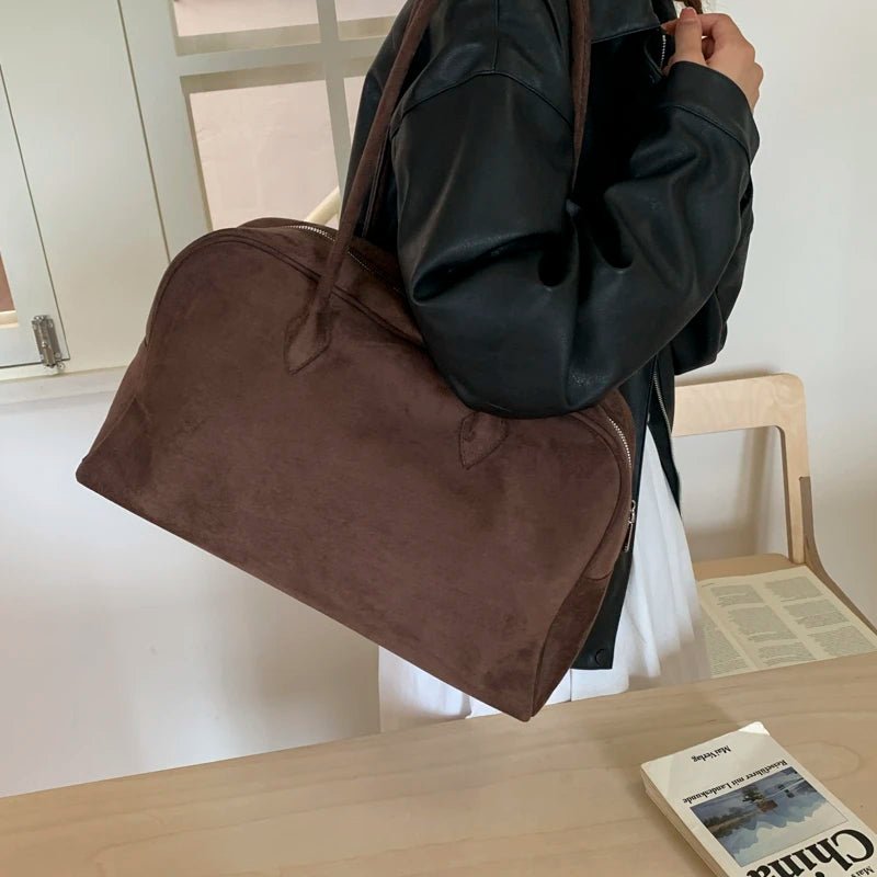 SOERA Sandra Suede Tote Bag - Handbags - Light Brown One Size