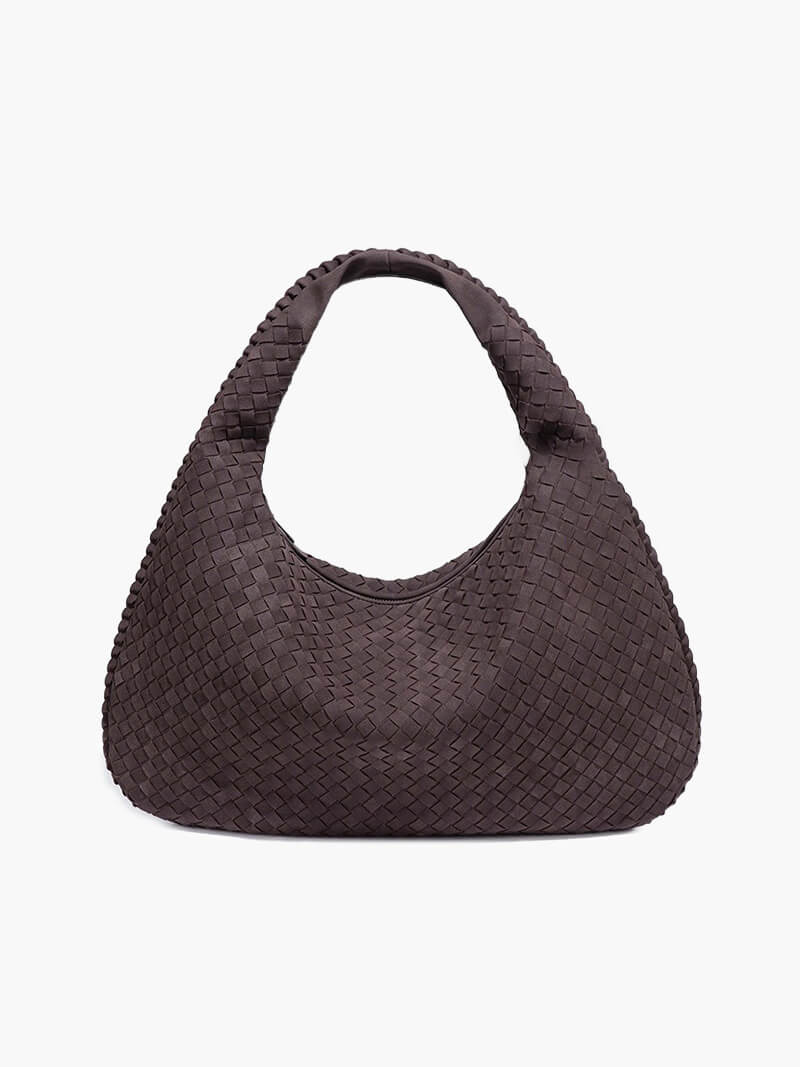 SOERA Suede Woven Bag XL - Handbags - Coffee
