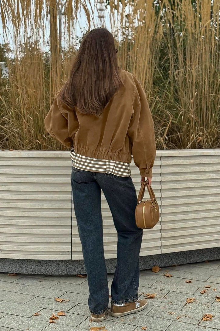 SOERA Genoveva Suede Zip Relaxed Jacket - Jacket - SOERA-418819-S-BROWN-97795 Brown S